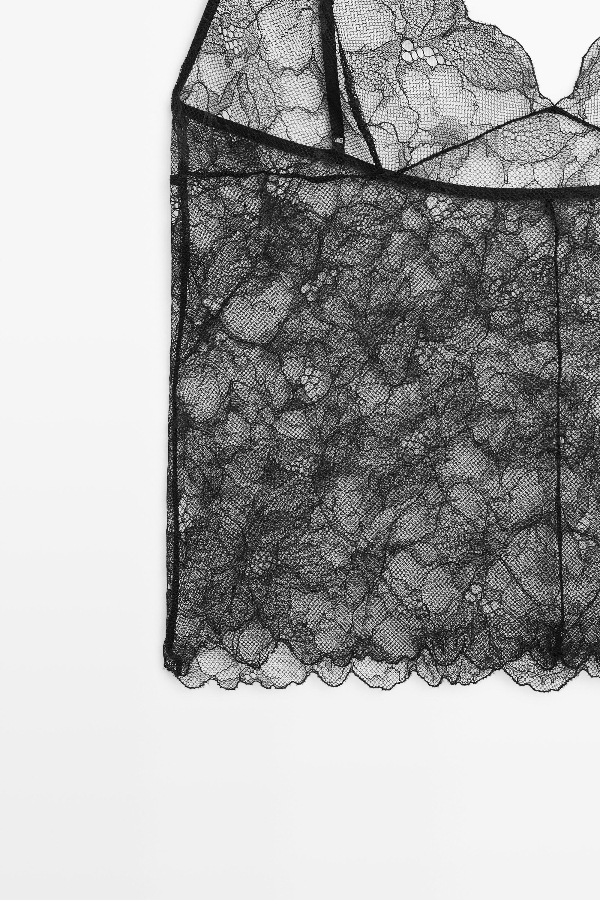 Transparent lace camisole top
